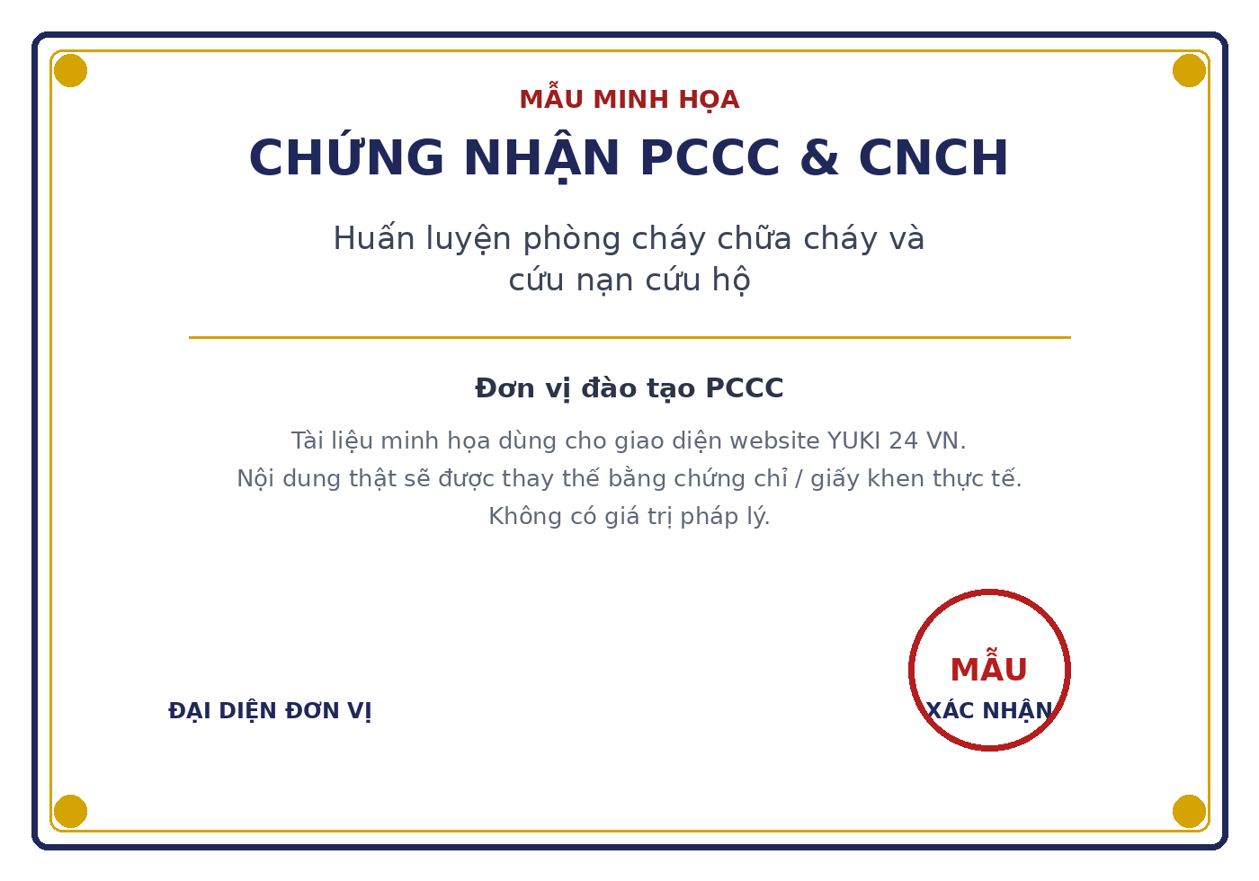 Chứng nhận PCCC và cứu nạn cứu hộ