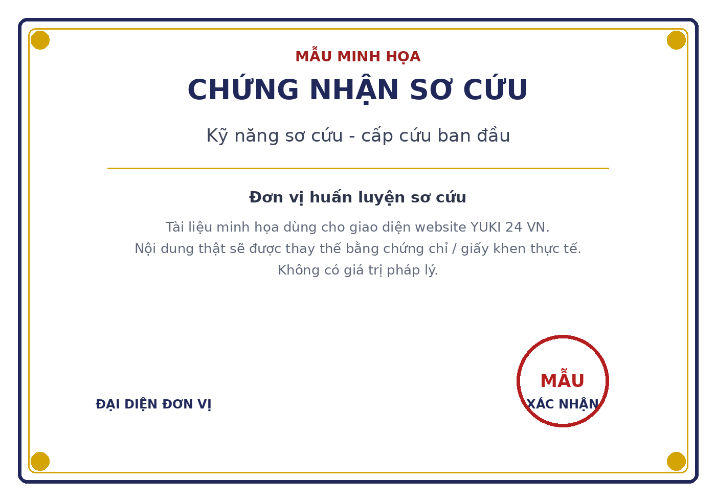 Chứng nhận sơ cứu