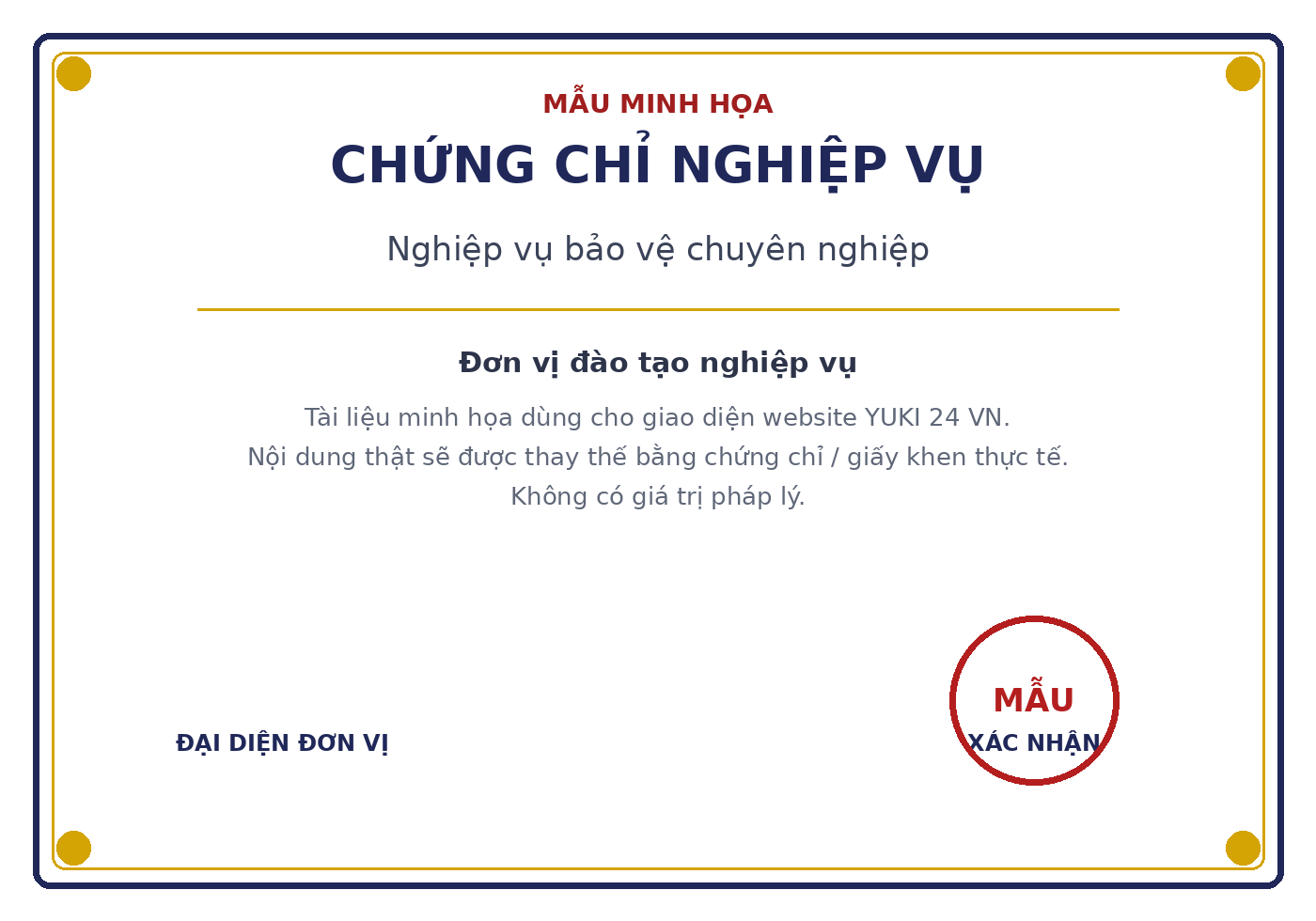 Chứng chỉ nghiệp vụ bảo vệ